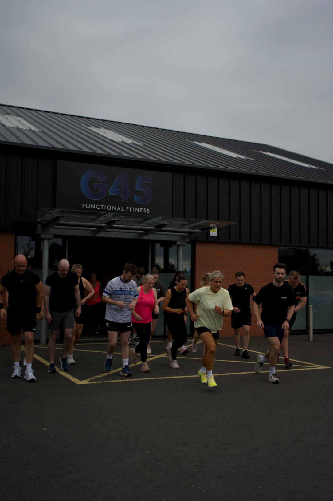 A class running outside the G45 building