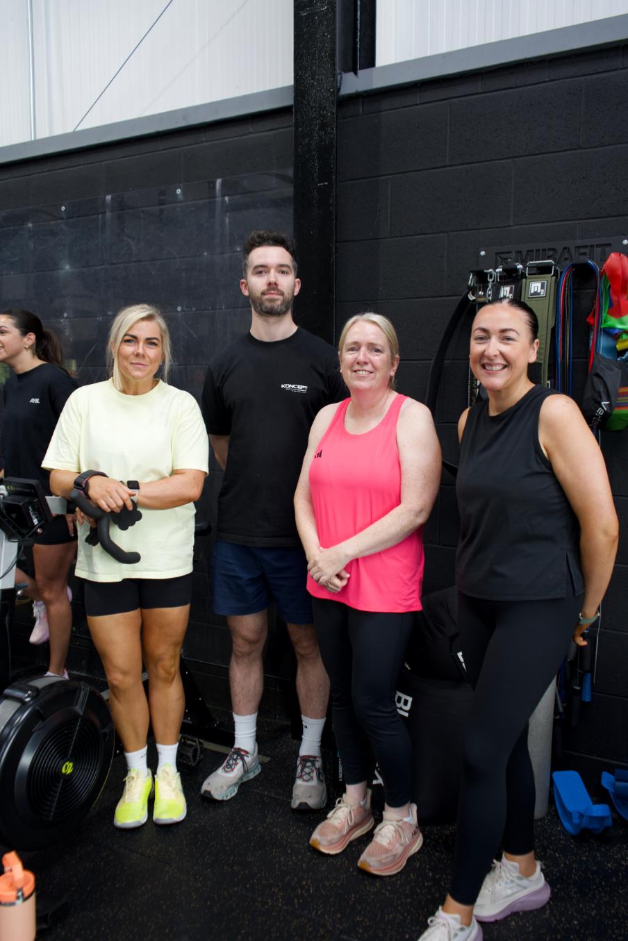 Members together on the gym floor